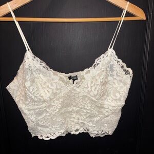 Express Cream Lace Bralette Tank Top Size Medium